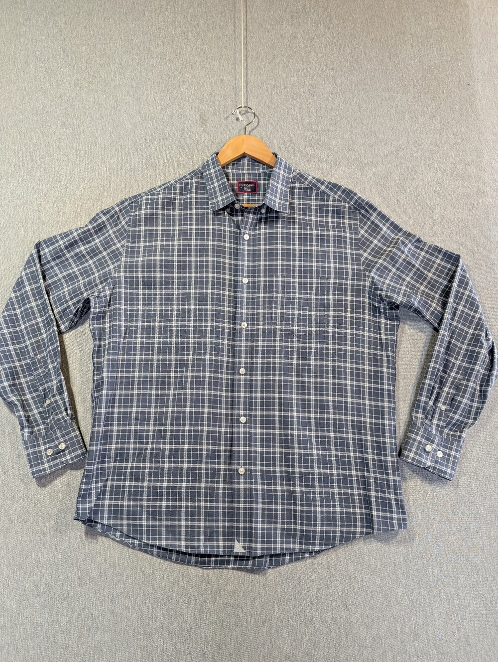 UNTUCKit Lazaret Wrinkle Free Button Shirt Men's XL Blue Gray Plaid